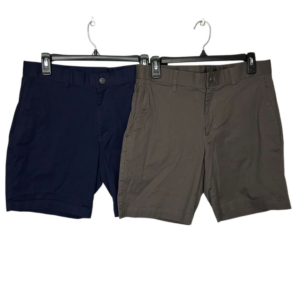 Fabletics Men's Chino Shorts Bundle Navy & Olive Size M Casual Summer Medium